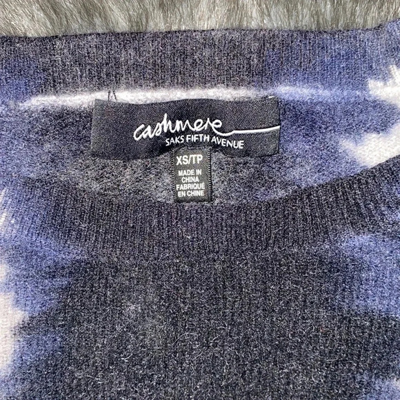 Saks 5th Avenue women’s tie dye cashmere crew neck sweater Sz Xs - Picture 4 of 10
